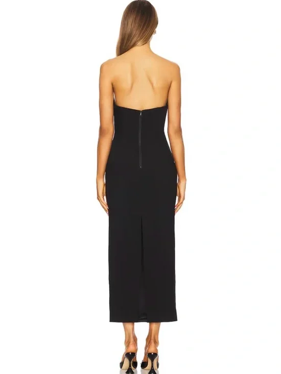 Bardot Black Strapless Midi Dress - Picture 3 of 5